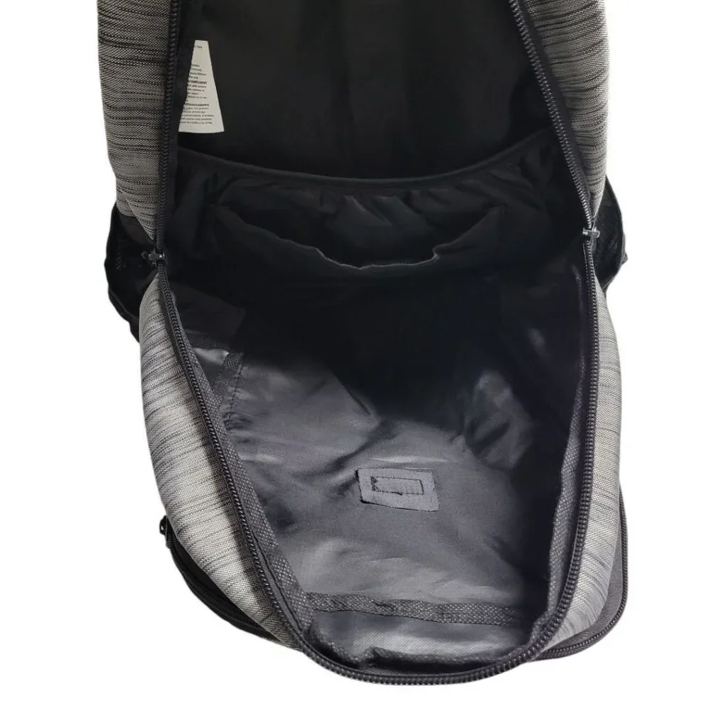 Backpack‎ School Black Gray Padded Pockets Water Bottle Wide Bottom